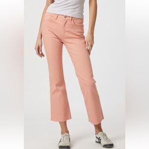 Mavi Jeans Anika High Waist Raw Hem Crop Flare Light Salmon Flex Blue Sz 26 NWT